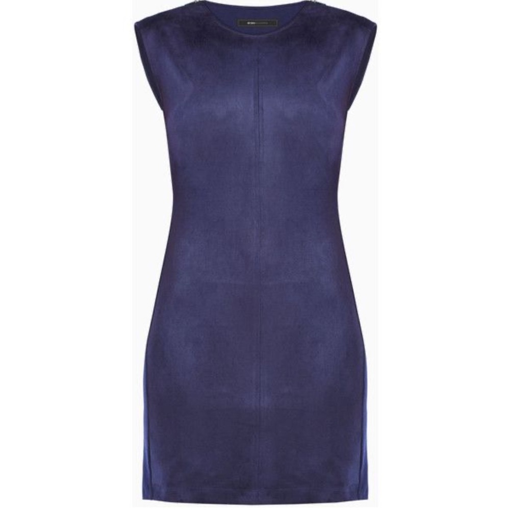 BCBGMAXAZRIA ‘Karlee’ Faux Suede Navy Short Dress